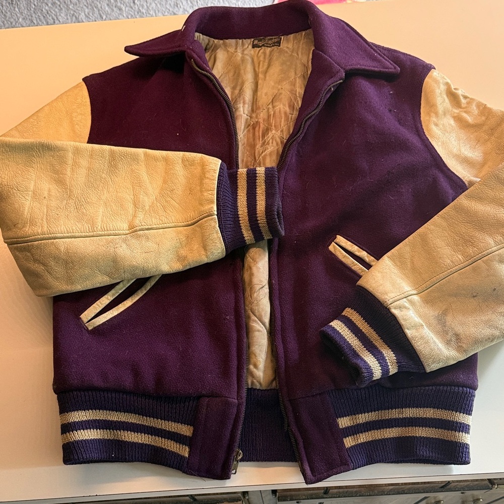 Vintage 1960’s High School Letter Jacket. Worn